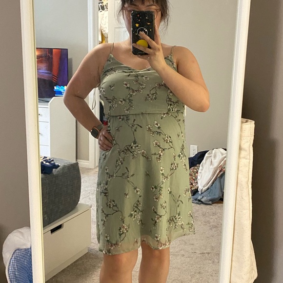 Vero Moda Stine Mint Short Floral Dress - Picture 3 of 5